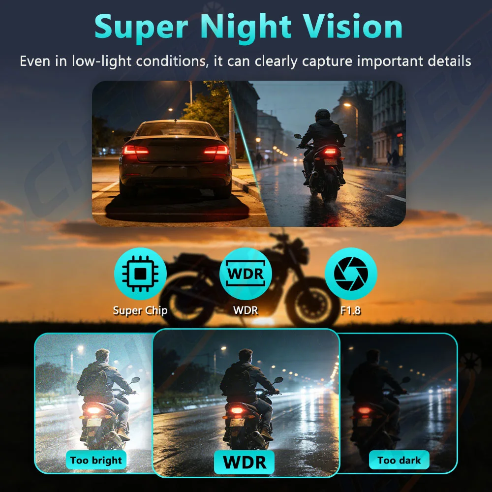 New 2K HD Motorcycle DVR WiFi  - Cycling Loop recension och pris