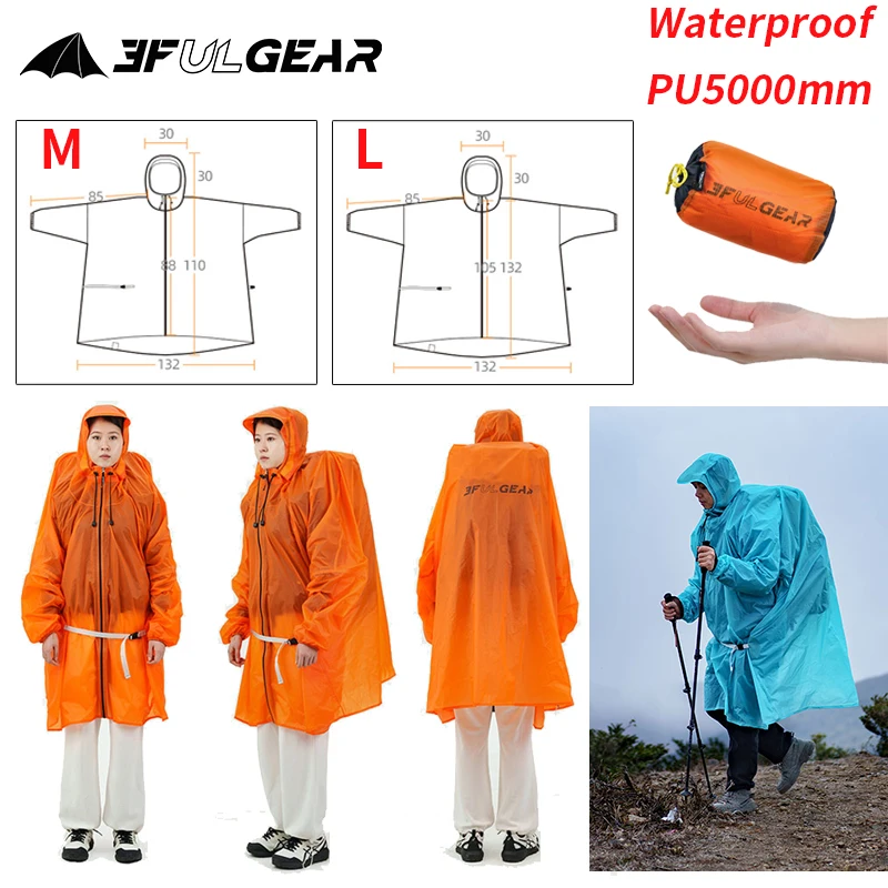 3F UL GEAR Zipper Raincoat 15D - Cycling Rain Jacket Commute recension och pris