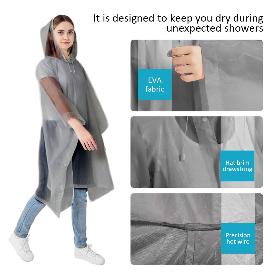 Adult Waterproof Raincoat Ponc - Cycling Commuter Rain Gear recension och pris