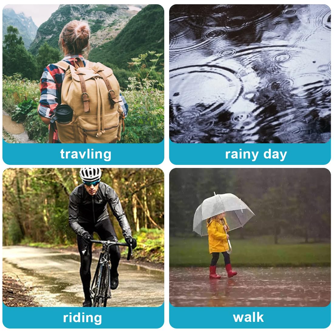 Adult Waterproof Raincoat Ponc - Cycling Commuter Rain Gear recension och pris